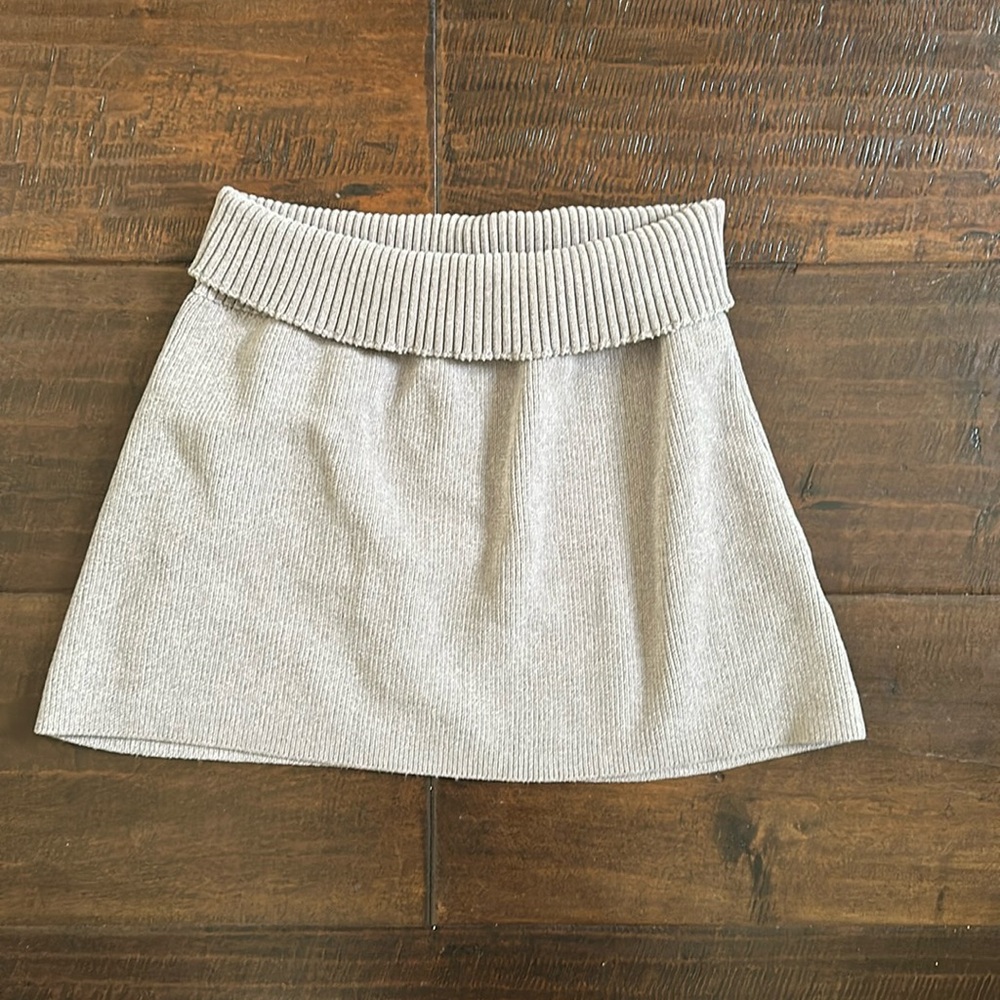 With Jean fold over mini skirt size s